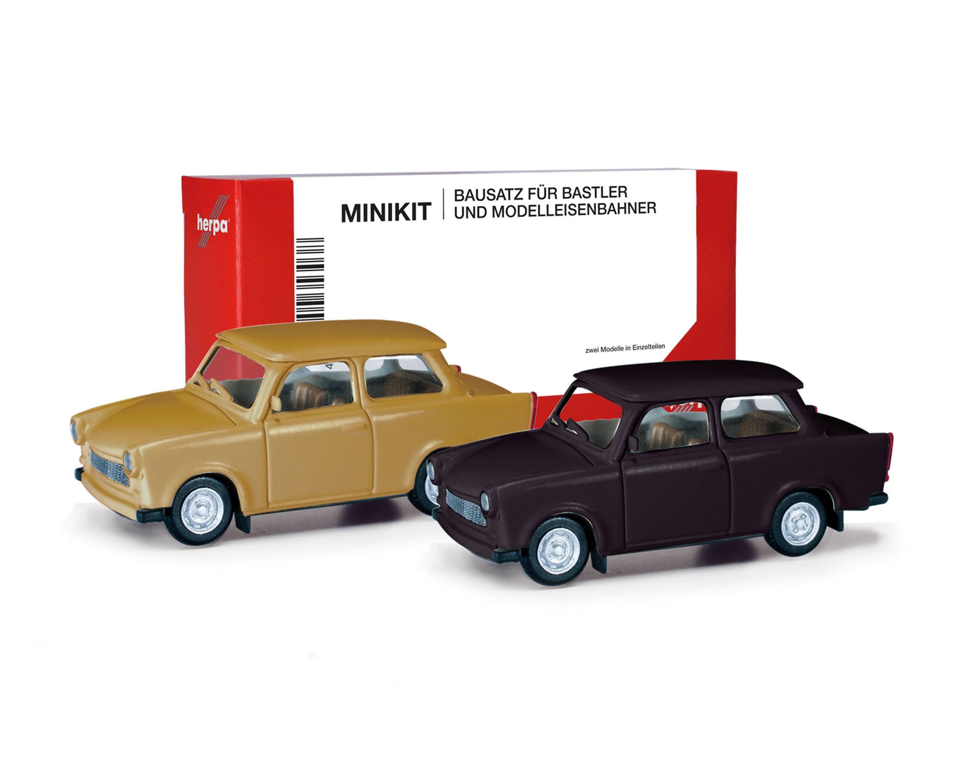 Herpa 13901.002 - TRABANT 601 LIMO, BRUIN/ZWART (MINIKIT 2 ST.)