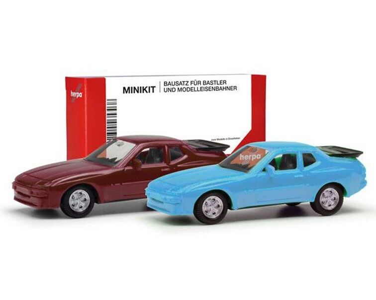 Herpa 12768-004 - PORSCHE 944, ROOD & BLAUW (MINIKIT 2 ST.)