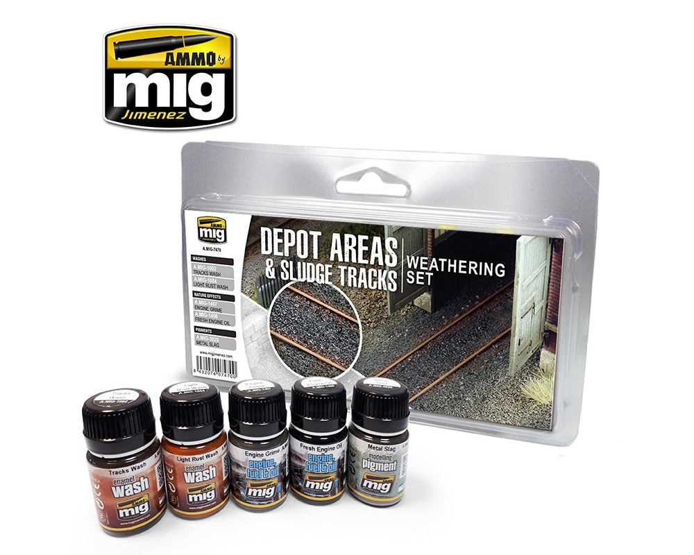 DEPOT AREAS SLUDGE TRACKS WEATHERING SET 5 JARS 35 ML