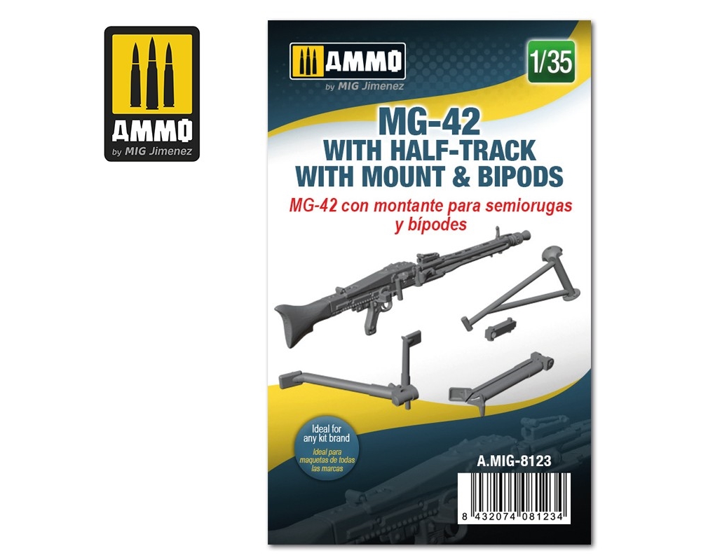 1/35 MG-42 HALF-TRACK MOUNT AND BIPODS
