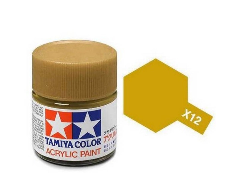 Tamiya 81012 - X-12 BLATT-GOLD GLÄNZEND 23 ML GLAS